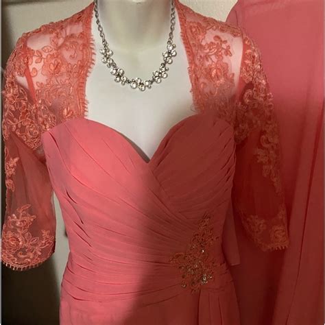 H S D Dresses Gorgeous Coral Mother Of The Bride Dress With Jacket Poshmark