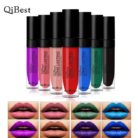 1pc QiBest 12 Cores Fosco Gloss Maquiagem Nude Lip Gloss De Longa