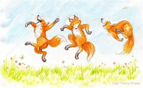 Dancing Foxes By Liesl Yvette Wilson Redbubble Greeting Card Artist