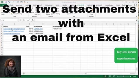 Send Two Attachments With An Email From Excel Youtube