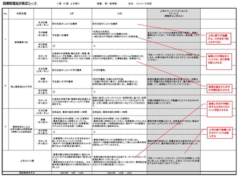 新しいコレクション 人事 評価 目標設定シート