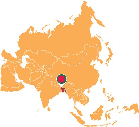 Mapa De Bangladesh Na ásia ícones Mostrando Bandeiras E Localização De