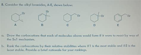 Solved Consider The Alkyl Bromides A E Shown Below Br Chegg