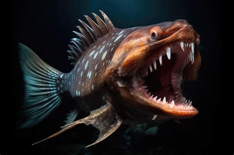 Premium AI Image | Fangtooth fish showcasing its sharp teeth created with generative ai