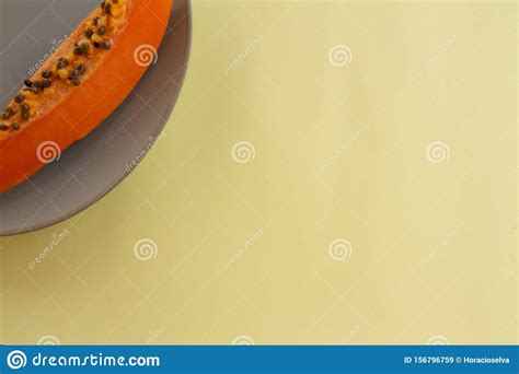 Tropical Fruits On A Neutral Plate Free Space To Write Natural Food