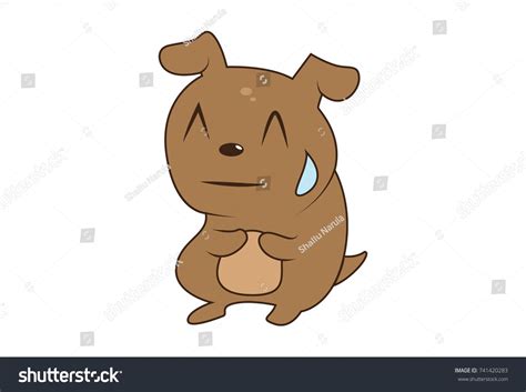 Cute Dog Character Relieved Vector Illustration Isolated On White