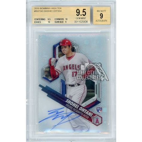 Shohei Ohtani 2018 Bowman High Tek Rookie Autograph BGS 9 5 Gem Mint