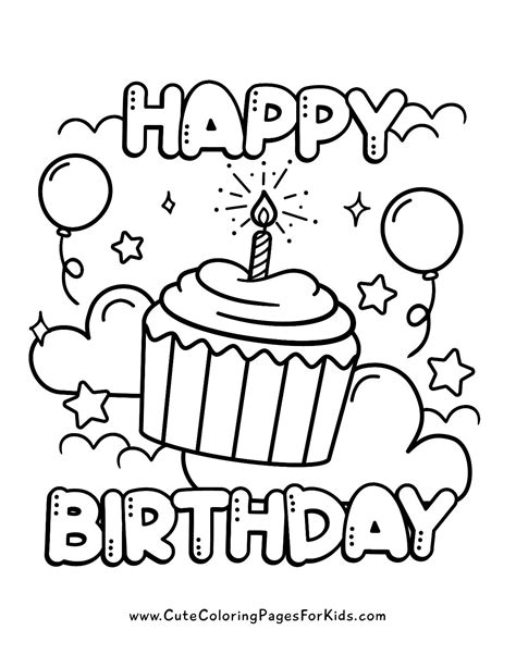 Printable Birthday Coloring Pages - Free coloring pages to print