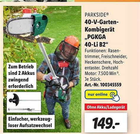 Parkside V Garten Kombiger T Pgkga Li B Angebot Bei Lidl