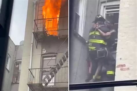 Naked Man Trapped In Burning Nyc Building Plucked From Ledge Fdny