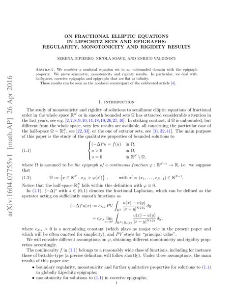 (PDF) On fractional elliptic equations in Lipschitz sets and epigraphs ... 