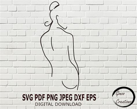 Femanine Line Art SVG Line Art SVG Nude SVG Woman Body Etsy