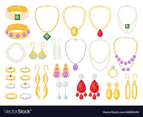 Different types of jewelry Royalty Free Vector Image