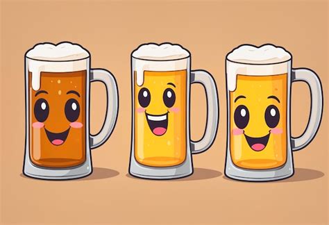 Premium Photo Smiling Face Mug Of Beer With Foamy Head