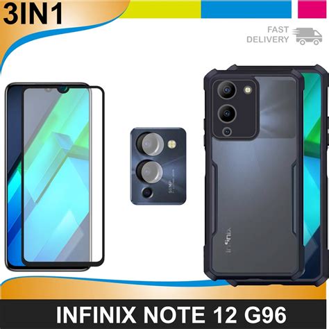 Jual Paket 3in1 Hard Case Infinix Note 12 G96 Hot 12i Hot 12 Casing Shockproof Free Tempered