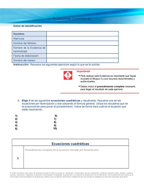 Fa Ems B Ea Formato Ecuaciones Cuadr Ticas Datos De