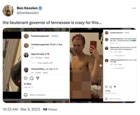 Tennessee Lt Governor Liking Gay Twink Instagram Content Meme