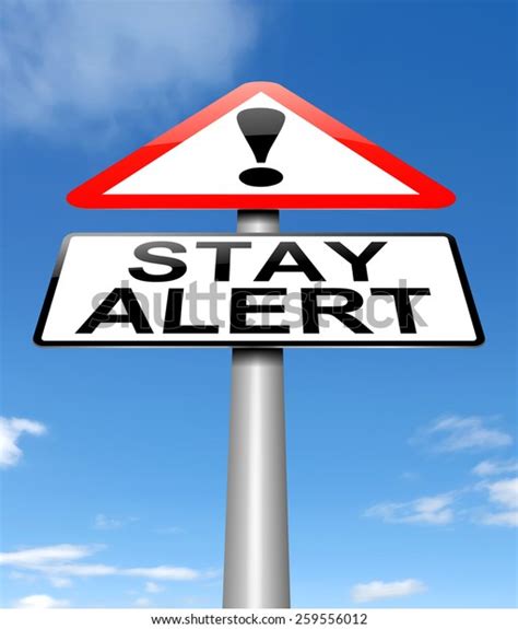 Illustration Depicting Sign Stay Alert Concept Stock Illustration