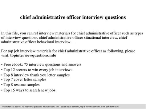 Chief administrative officer interview questions