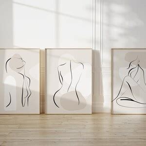 Neutral Bedroom Wall Art Naked Line Art Bedroom Wall Decor Nude Line