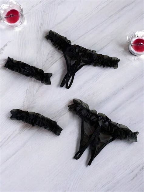 Calcinhas Sensual Fio Apressadinha Transparente Aberta Perneira Lingerie Sexy Fio Dental Renda E