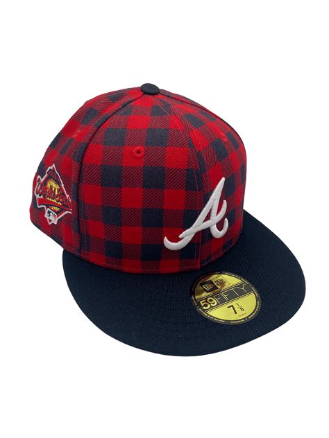 Atlanta Braves New Era Plaid Top Custom Side Patch 59fifty Fitted Hat