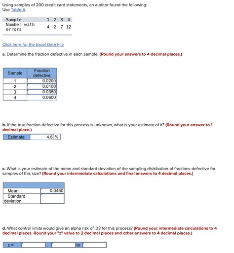 Solved Using Samples Of 200 Credit Card Statements An Chegg