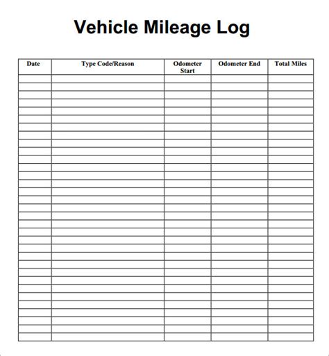 Free 17 Sample Mileage Log Templates In Ms Word Ms Excel Pages