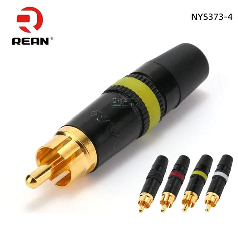 REAN NYS373 0 2 4 9 Black Red Yellow White Gold Plated RCA Lotus Female