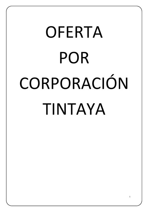 Corporacion Tintaya Mineria OFERTA POR CORPORACIN TINTAYA