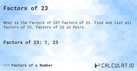 Factors of 23 - Calculatio