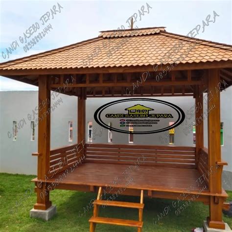 Gazebo Minimalis Ukuran X Meter Bahan Kayu Jati Sulawesi Tahan