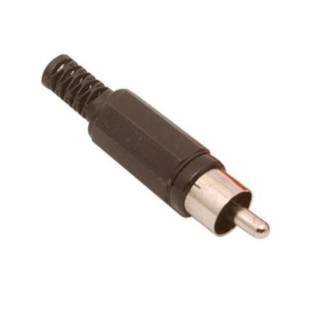 Conector Rca Macho Plastico Negro Rg