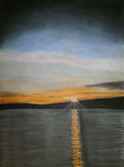 Sonnenuntergang Pastell Auf Papier Bxh X Cm Sonnenuntergang