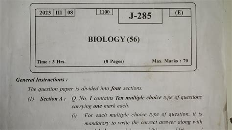 Mh Th Biology Hsc Board Paper Biology Hsc Board Question Paper