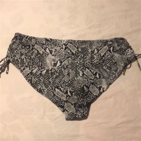 Time And Tru Swim New Time And Tru Black And White Snakeskin Print Side Tie Bikini Swim