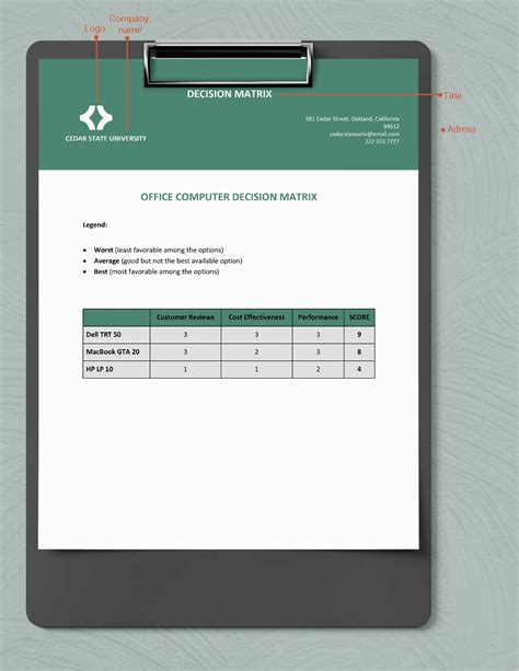 Blank Decision Matrix Template in Word, Google Docs - Download ...