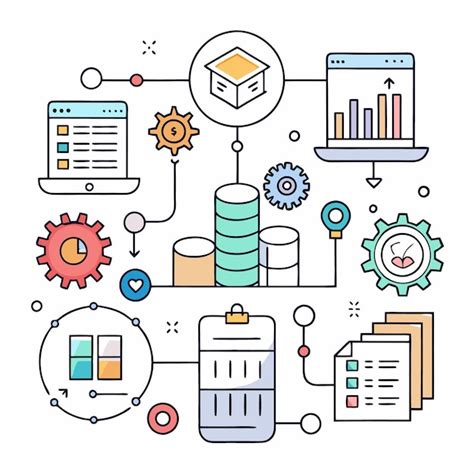 Una colorida infografía que muestra el proceso de análisis de datos