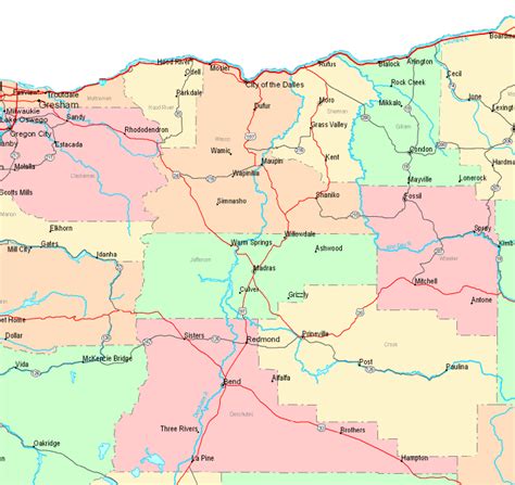 Online Map of Oregon Central North