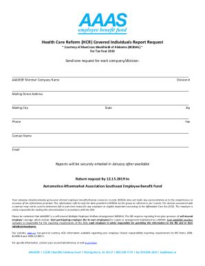 Fillable Online Hcr Covered Individuals Report Request Pdf Aaas