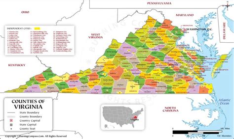 Buy Virginia County Map Online, Purchase Virginia County Map