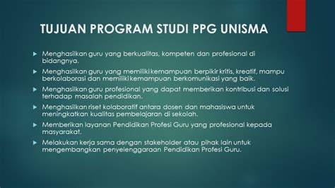 Visi Misi Dan Tujuan Ppg Ppg Fkip Unisma