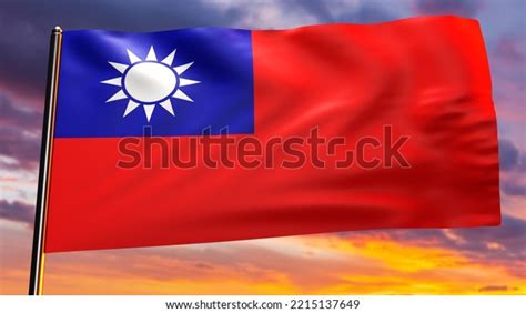 Flag Taiwan National Symbol Taiwanese Republic Stock Illustration