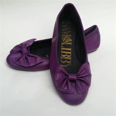 90s Sam And Libby Purple Bow Ballet Flats 85