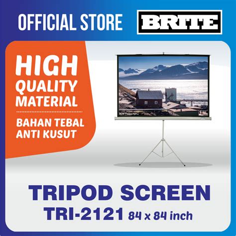 Jual BRITE SCREEN TRI 2121 TRIPOD SCREEN Layar Proyektor Tripod 84