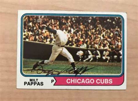 Milt Pappas Chicago Cubs Signed Deceased 1974 Topps Card 640 Wcoa Ebay