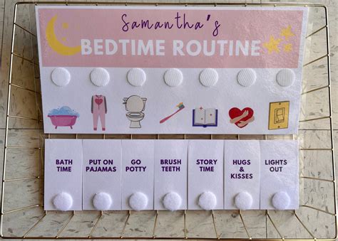 Toddler Bedtime Routine Chart Etsy