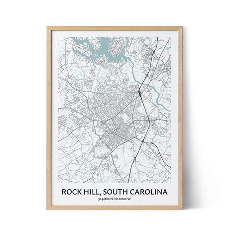 Rock Hill Map Poster - Your City Map Art - Positive Prints