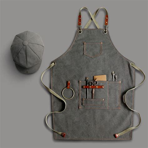 Work Canvas Apron For Barber Barista Bistro Bartender Aprons Etsy