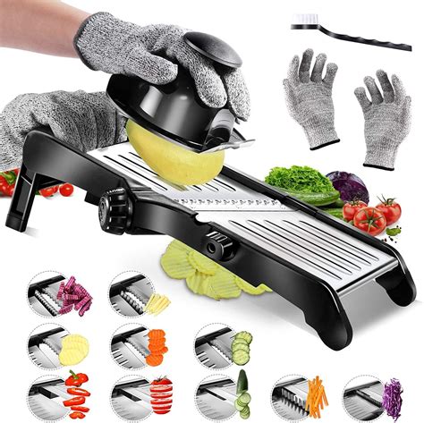 Mandoline réglable 10 en 1 professionnelle pour cuisine trancheuse à